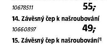14. Závěsný čep k našroubování