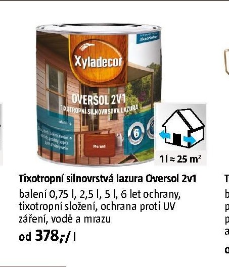 Tixotropní silnovrstvá lazura Oversol 2v1