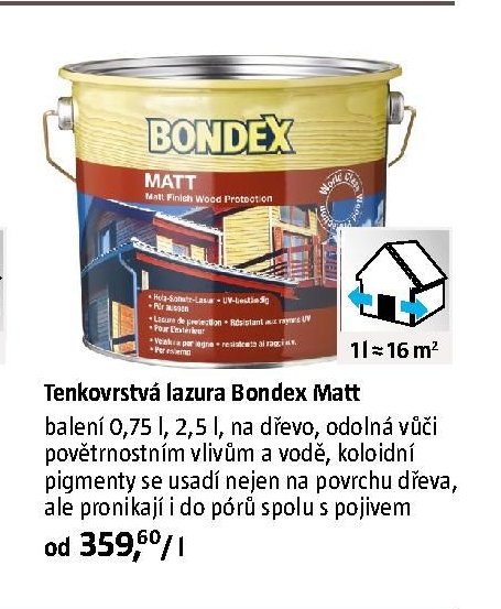 Tenkovrstvá lazura Bondex Matt