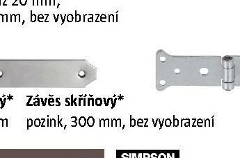 Závěs skříňový* pozink, 300 mm, bez vyobrazení
