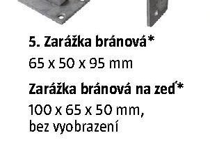 Zarážka bránová na zeď* 100 x 65 x 50 mm, bez vyobrazení