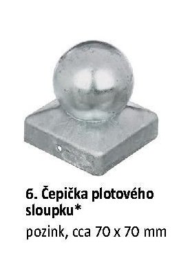 Čepička plotového sloupku* pozink, cca 70 x 70 mm