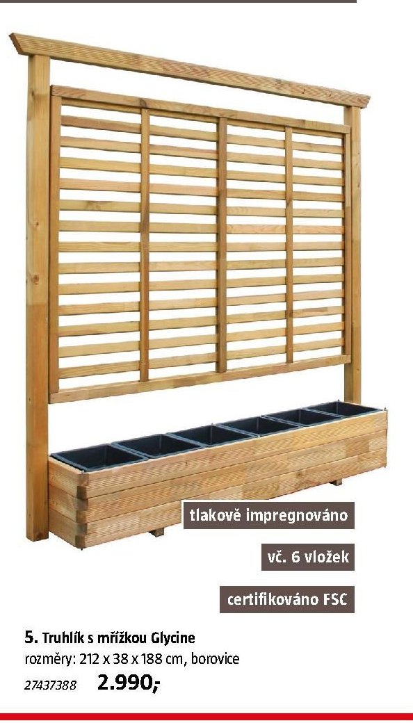 Truhlík s mřížkou Glycine