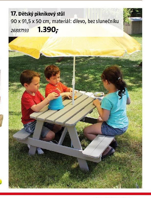 17. Dětský piknikový stůl