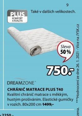 DREAMZONE CHRÁNIČ MATRACE PLUS T40