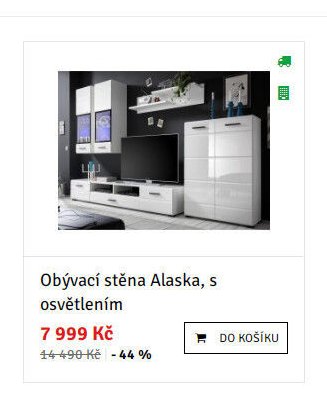 Obývací stěna Alaska, s osvětlením