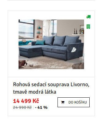 Rohová sedací souprava Livorno, tmavě modrá látka