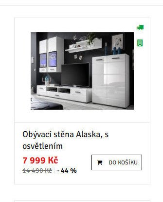 Obývací stěna Alaska, s osvětlením