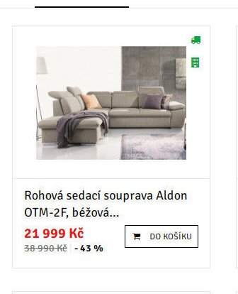 Rohová sedací souprava Aldon OTM-2F, béžová...