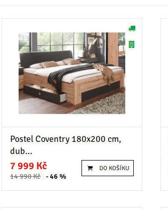 Postel Coventry 180x200 cm, dub...