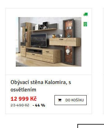 Obývací stěna Kalomira, s osvětlením