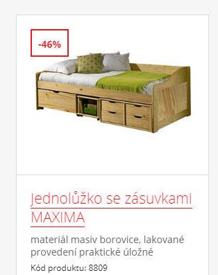 Jednolůžko se zásuvkami MAXIMA