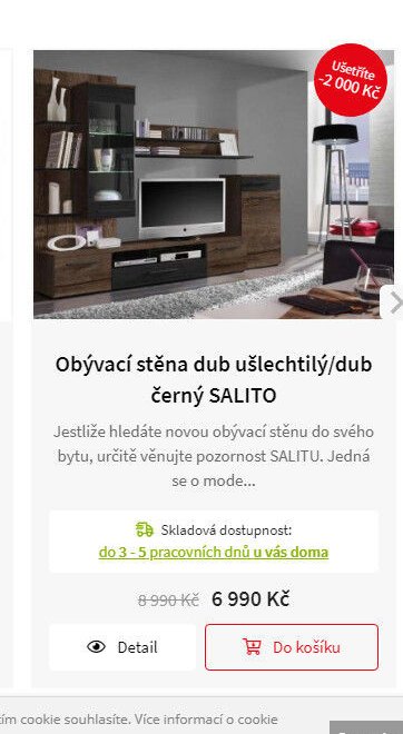Obývací stěna dub ušlechtilý/dub černý SALITO
