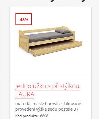 Jednolůžko s přistýlkou LAURA