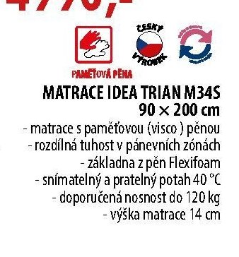 MATRACE IDEA TRIAN M34S 90x200 cm