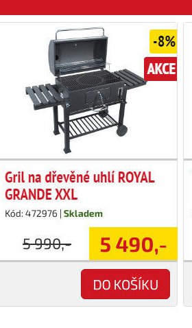 Gril na dřevěné uhlí ROYAL GRANDE XXL