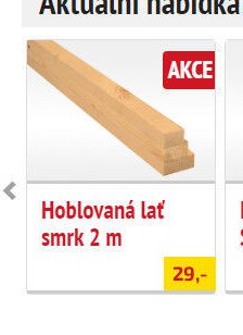 Hoblovaná lať smrk 2 m