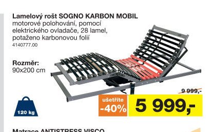 Lamelový rošt SOGNO KARBON MOBIL