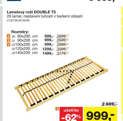 Lamelový rošt DOUBLE T5