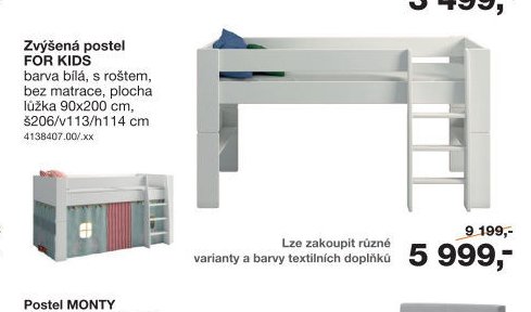 Zvýšená postel FOR KIDS