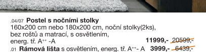 Postel s nočními stolky