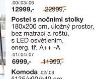 Postel s nočními stolky