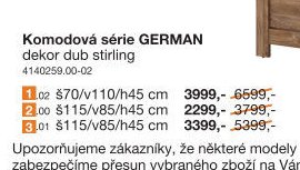 Komodová série GERMAN dekor dub stirling