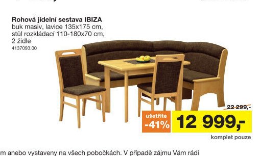 Rohová jídelní sestava IBIZA