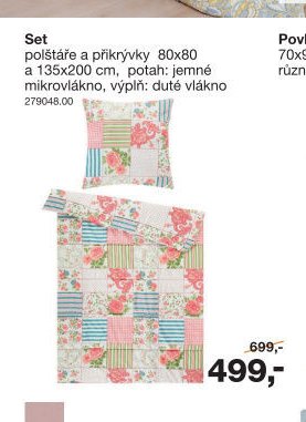 Set polštáře a přikrývky 80x80 a 135x200 cm