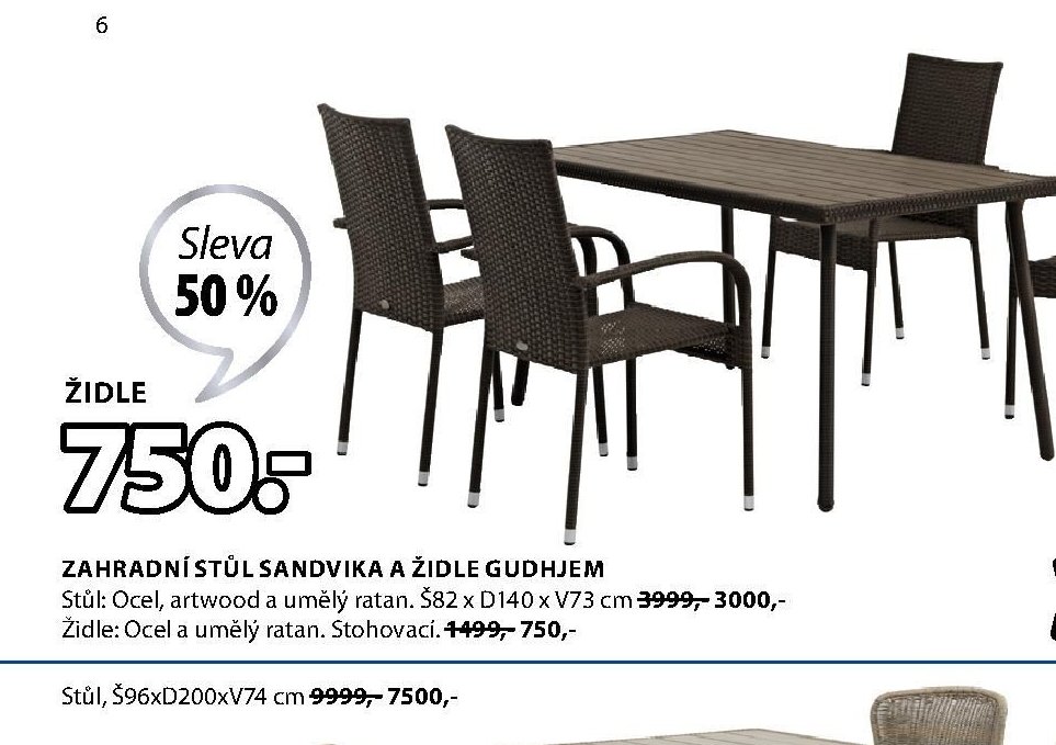 Zahradní stůl SANDVIKA a židle GUDHJEM