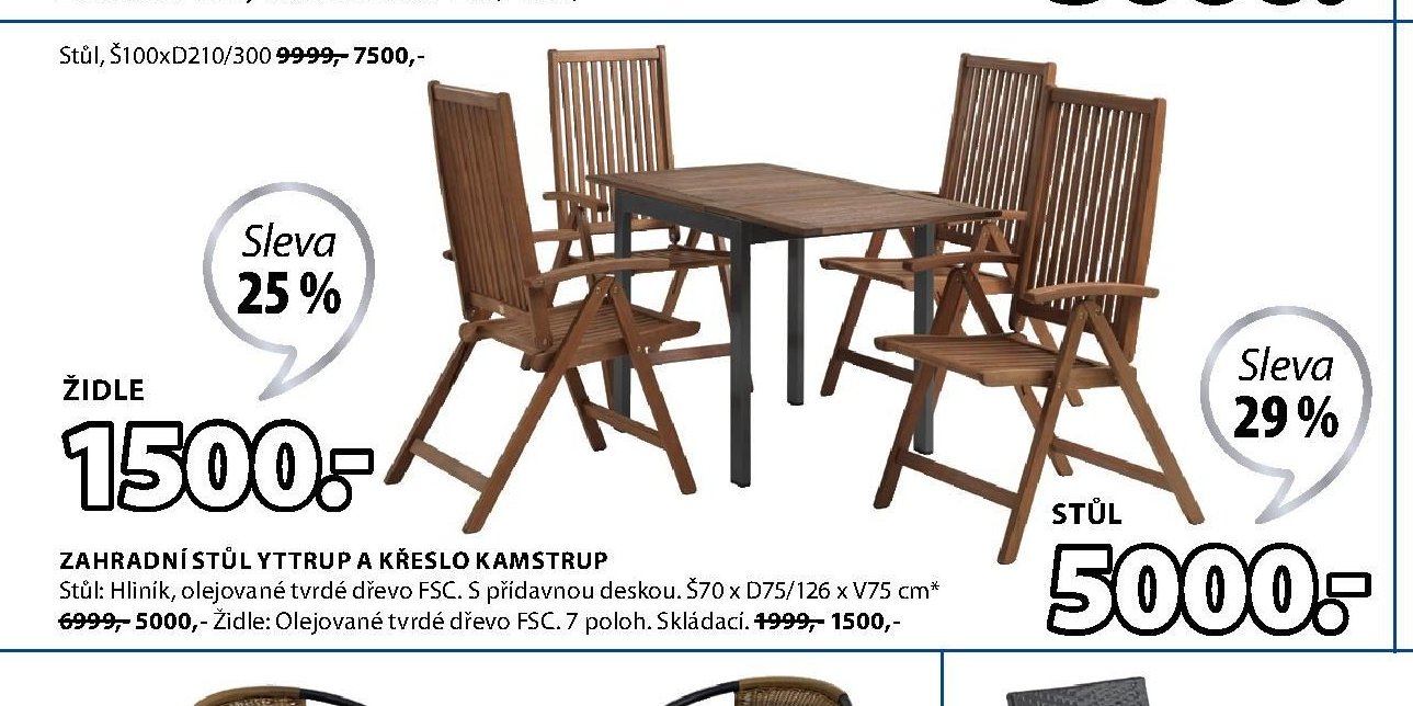Zahradní stůl YTTRUP a křeslo KAMSTRUP