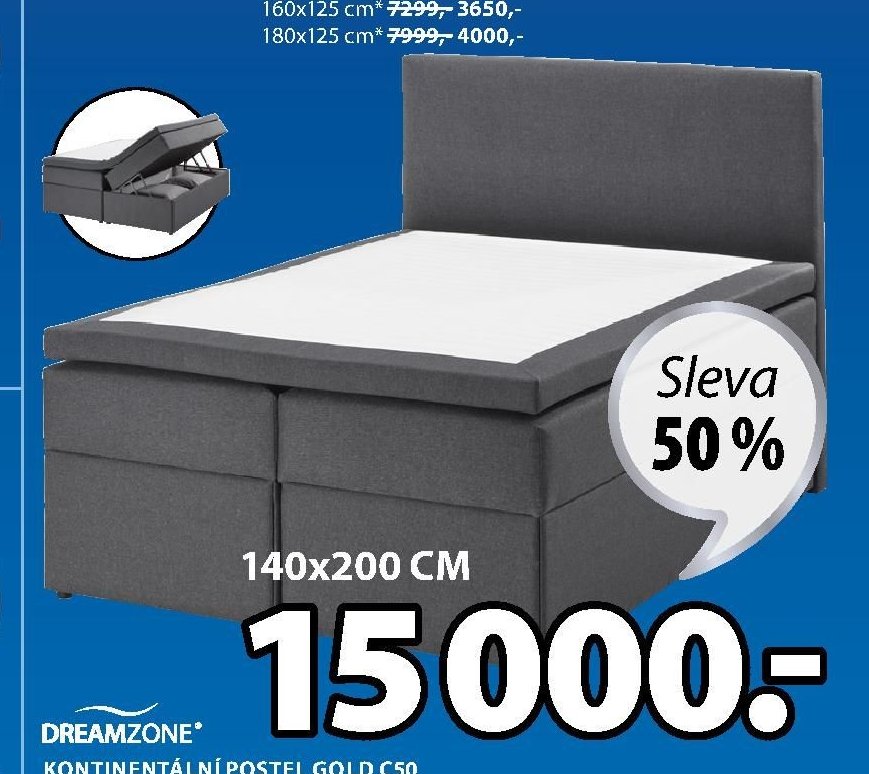 Kontinentální postel GOLD C50