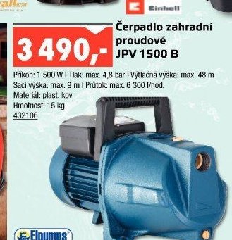 Čerpadlo zahradní proudové JPV 1500 B