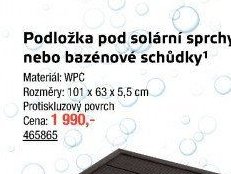 Podložka pod solární sprchy nebo bazénové schůdky