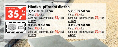Hladká, přírodní dlažba