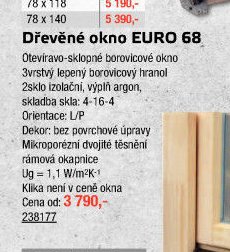 Dřevěné okno EURO 68