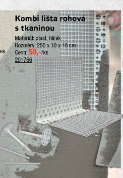 Kombi lišta rohová s tkaninou