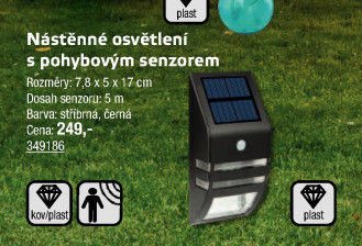 Nástěnné osvětlení s pohybovým senzorem