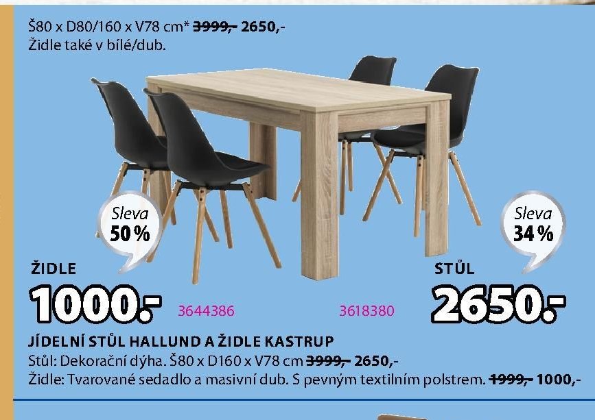 JÍDELNÍ STŮL HALLUND A ŽIDLE KASTRUP