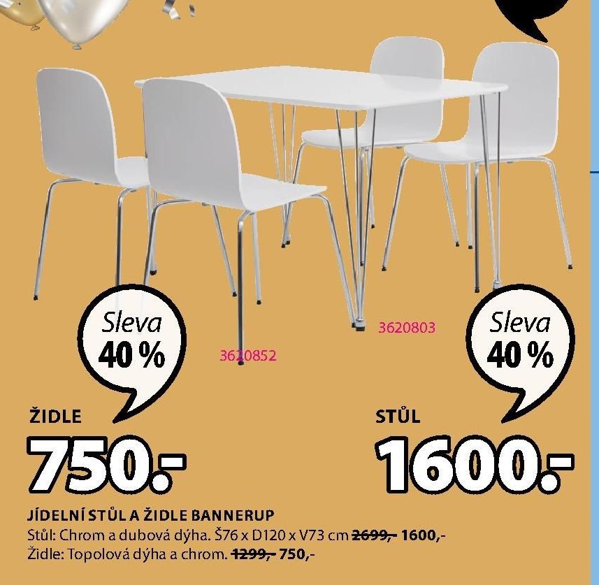 JÍDELNÍ STŮL A ŽIDLE BANNERUP