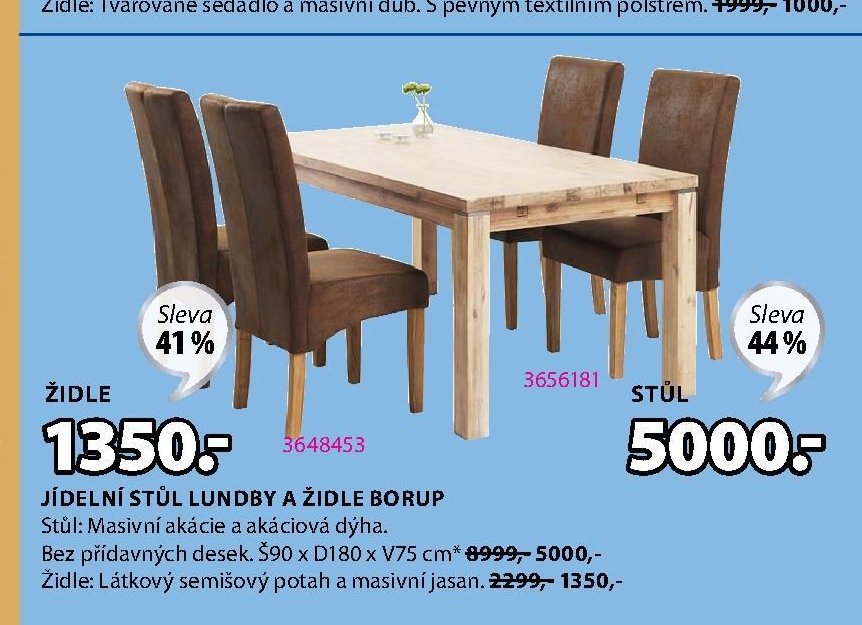 JÍDELNÍ STŮL LUNDBY A ŽIDLE BORUP