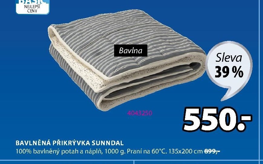 BAVLNĚNÁ PŘIKRÝVKA SUNNDAL
