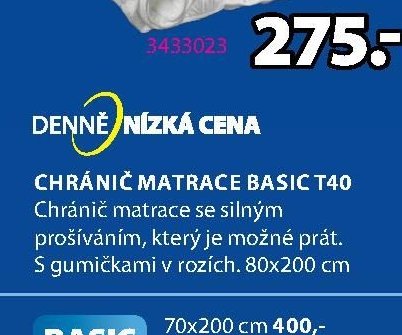 CHRÁNIČ MATRACE BASIC T40