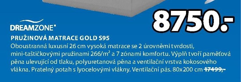 PRUŽINOVÁ MATRACE GOLD S95