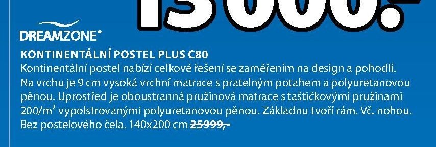 KONTINENTÁLNÍ POSTEL PLUS C80