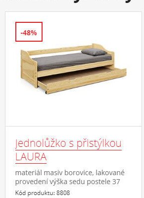 Jednolůžko s přistýlkou LAURA