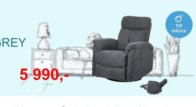 relaxační křeslo TV-333 GREY