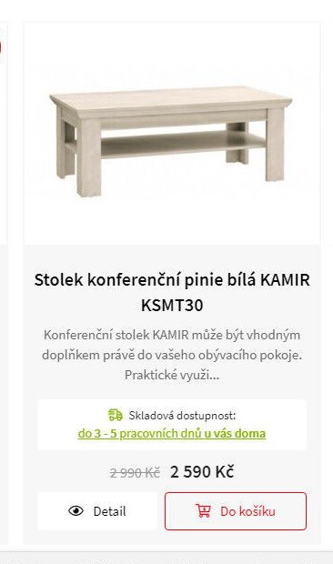 Stolek konferenční pinie bílá KAMIR KSMT30