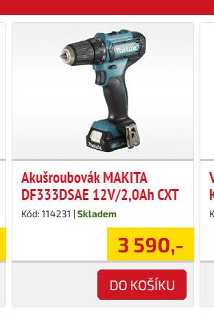 Akušroubovák MAKITA DF333DSAE 12V/2,0Ah CXT