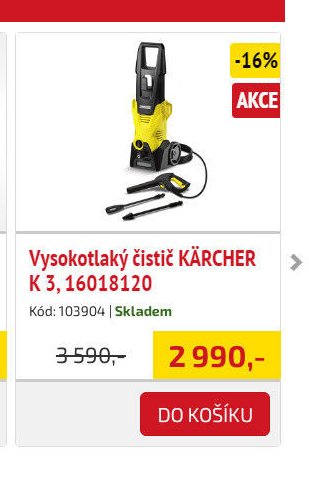 Vysokotlaký čistič KÄRCHER K 3, 16018120